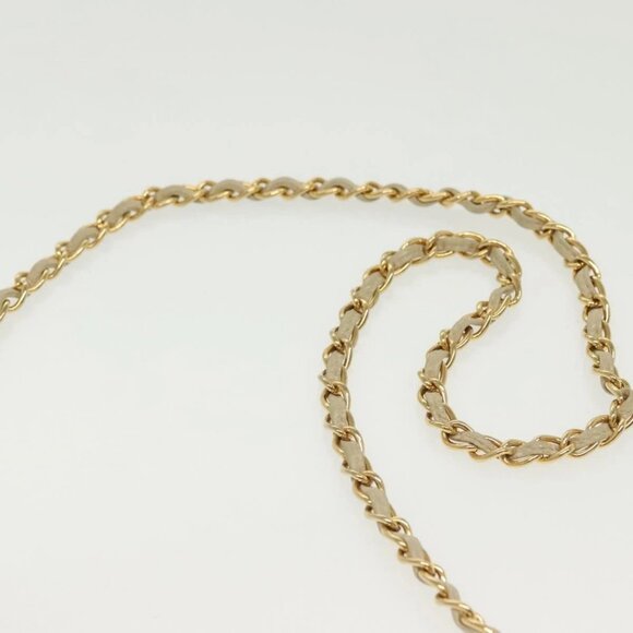 CHANEL Matelasse Chain Shoulder Bag Lamb Skin Ivory Gold CC Auth - Picture 5 of 16